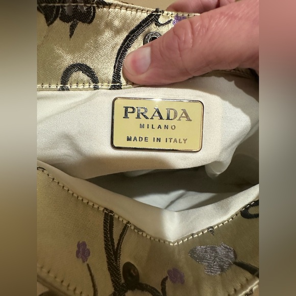 Prada 1997 Silk Champagne Floral Brocade Handbag - Picture 9 of 11